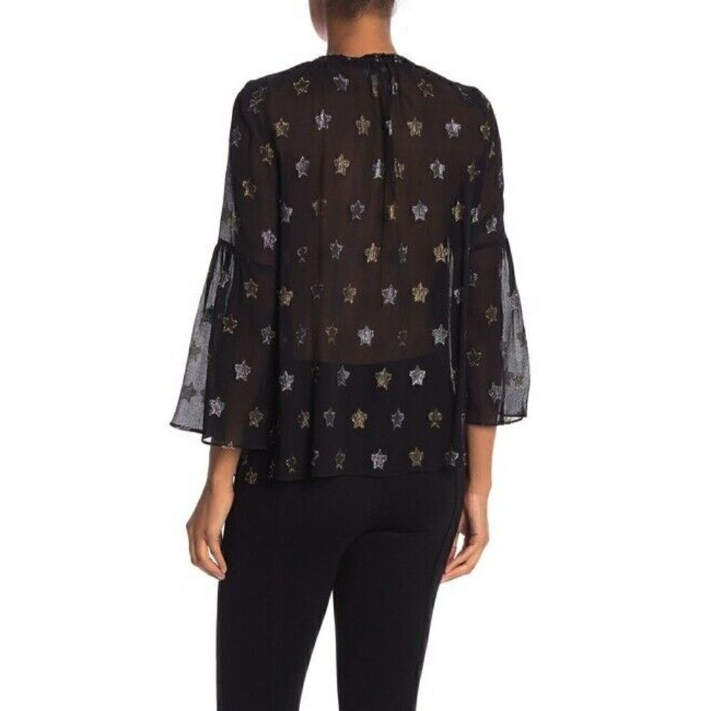 Rebecca Minkoff Womens Black Chiffon Top Size S - Picture 3 of 12
